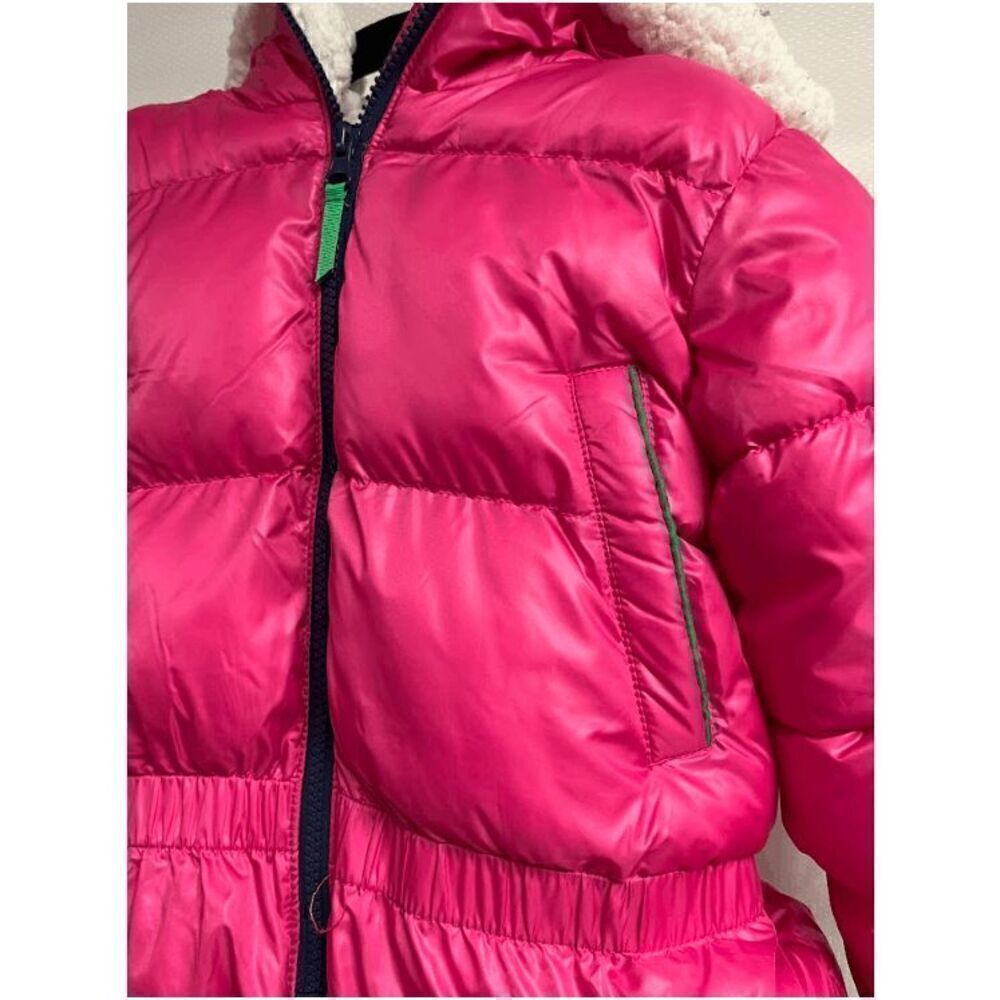 Toys R Us Kids Full Zip Up Packable Quilted Hoodie Jacket Pink Size 5/6 - Picture 5 of 7
